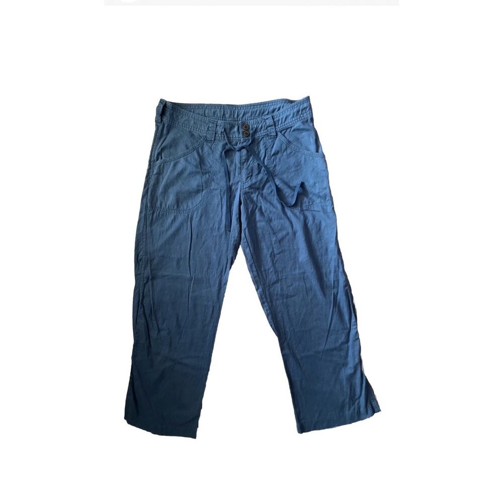 Patagonia Island Hemp Women’s Pants 12 Blue Organic Cotton Wide Leg Summer Boho